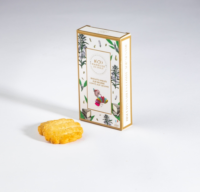Mini étui de sablés salés comté et sésame