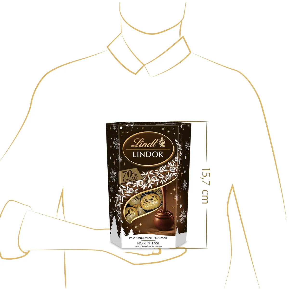 Cornet LINDOR - Noir 70% de Cacao 200g – Image 7