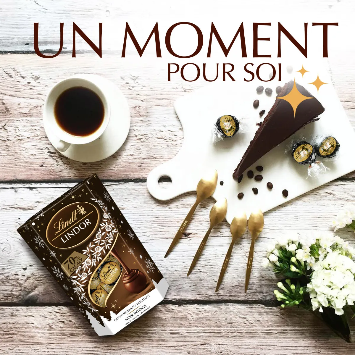 Cornet LINDOR - Noir 70% de Cacao 200g – Image 6